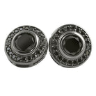 Custom Black Solitaire Circle CZ Bling Bling Earrings HipHopBling