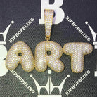 Custom Bubble Letter Name Pendant Brass Yellow Gold 2 HipHopBling