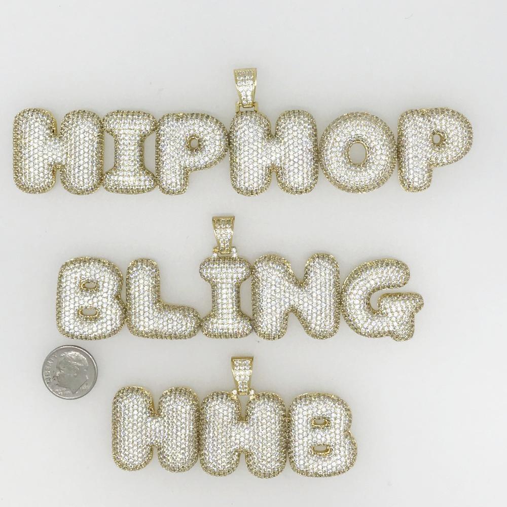 Custom Bubble Letter Name Pendant HipHopBling
