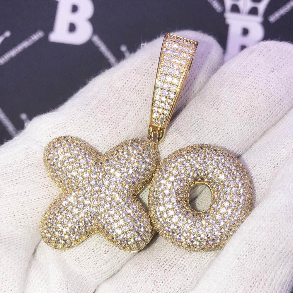 Custom diamond bubble letter pendant Clearance