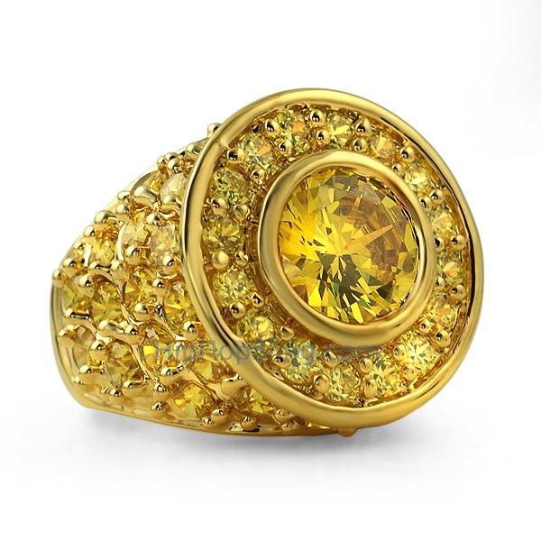 Custom Centerstone Lemonade CZ Bling Bling Ring 7 HipHopBling