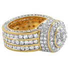 Custom Cluster Gold Bling Bling Ring 7 HipHopBling