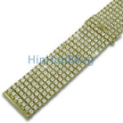 Custom CZ 7 Row Iced Out Gold Watch Band 24mm HipHopBling