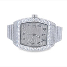 Custom Emperor CZ Micro Pave Watch | Stainless Steel White Gold HipHopBling