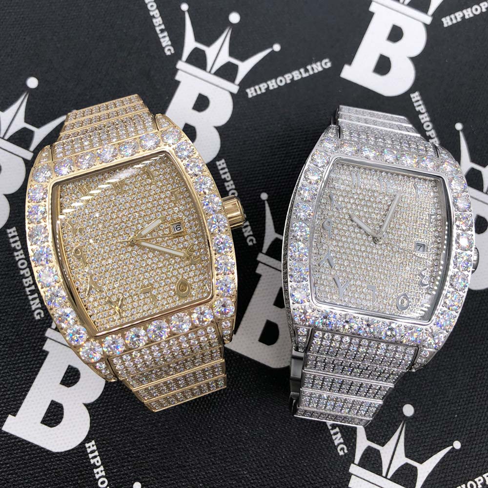 Custom Emperor VVS Moissanite Iced Out Watch White Gold HipHopBling