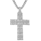 Custom Fat Baguette Cross Pendant in White / Yellow Gold White Gold HipHopBling