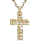 Custom Fat Baguette Cross Pendant in White / Yellow Gold White Gold HipHopBling