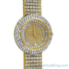 Custom Gold Iced Out Baguette Orbit 6 Row Watch 8" HipHopBling