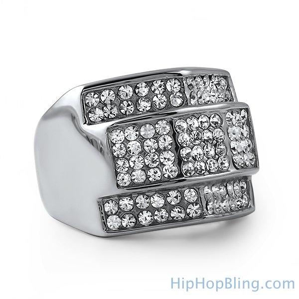 Custom Made Iced Out Stainless Steel Ring HipHopBling