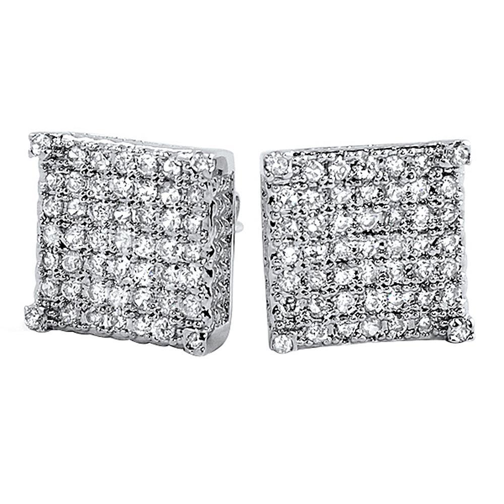 Custom Micro Pave Earrings CZ Cubes HipHopBling