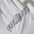 Custom Moissanite Sharp Cuban Link Iced Out Bracelet HipHopBling