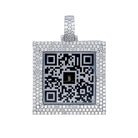 Custom QR Code / Picture Square VVS Moissanite Pendant White Gold HipHopBling