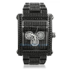 Custom Rectangle Custom Black Bling Bling Watch HipHopBling