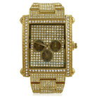 Custom Rectangle Gold Bling Bling Watch HipHopBling