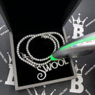 Custom Script Block VVS Moissanite/Diamond Pendant Tennis Chain .925 Sterling Silver/VVS Moissanite 14K White Gold HipHopBling