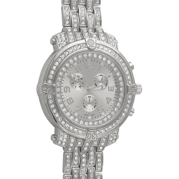 Custom Sport Bling Bling Chronograph Iced Out Watch White Gold HipHopBling
