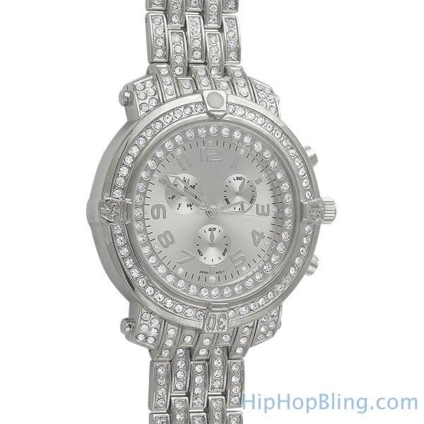 Custom Sport Platinum Bling Bling Watch HipHopBling