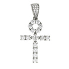Custom Tennis Ankh Cross Silver Pendant HipHopBling
