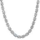 Cylinder Link 360 Iced Out CZ Hip Hop Bling Bling Chain White Gold 18" HipHopBling
