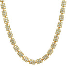 Cylinder Link 360 Iced Out CZ Hip Hop Bling Bling Chain Yellow Gold 18" HipHopBling