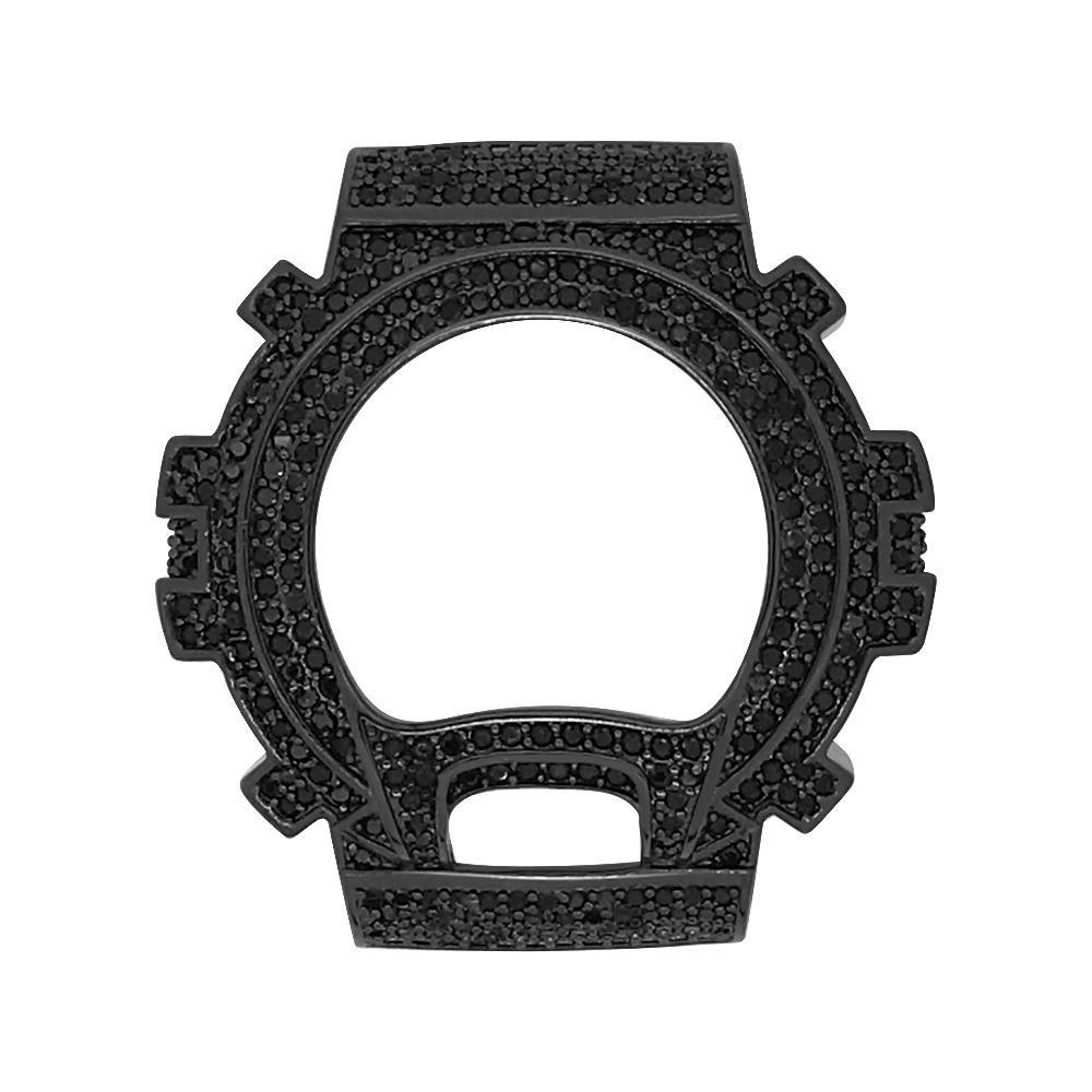 CZ Bling Bling Black Case Bezel for G Shock DW6900 HipHopBling