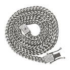 CZ Box Clasp Triple Lock Stainless Steel Franco Chain 4MM 36" HipHopBling