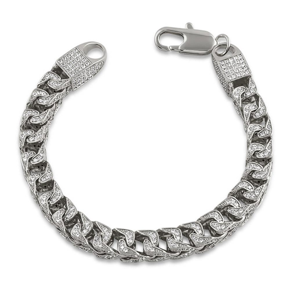 CZ Franco 8MM Bling Bling Bracelet White Gold HipHopBling