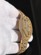 CZ Octagon Stainless Steel Micro Pave Watch HipHopBling
