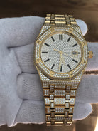 CZ Octagon Stainless Steel Micro Pave Watch HipHopBling