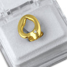 CZ Open Face Tooth Gold Grillz HipHopBling