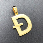 D Letter Dogecoin Inspired Pendant .925 Sterling Silver Yellow Gold HipHopBling
