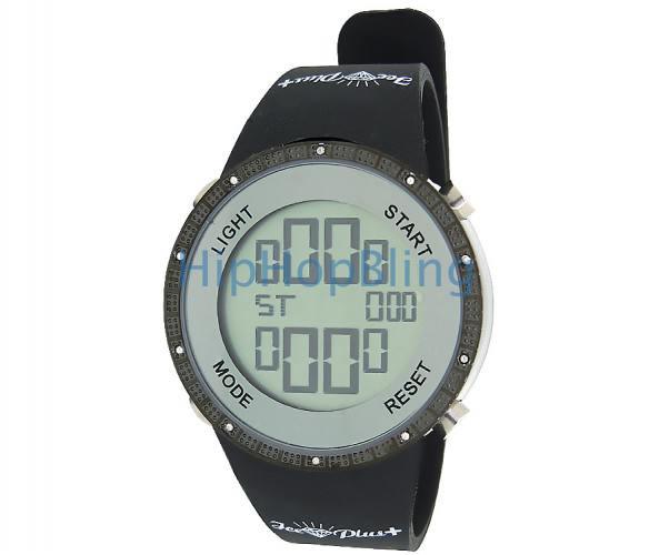 DAILY DEAL All Black Digital Diamond Watch Ice Plus HipHopBling