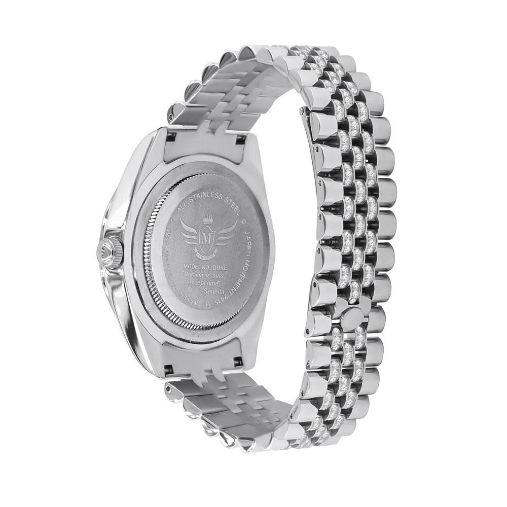 Date Jubilee Iced CZ Bling Bling Watch 2 - Tone HipHopBling
