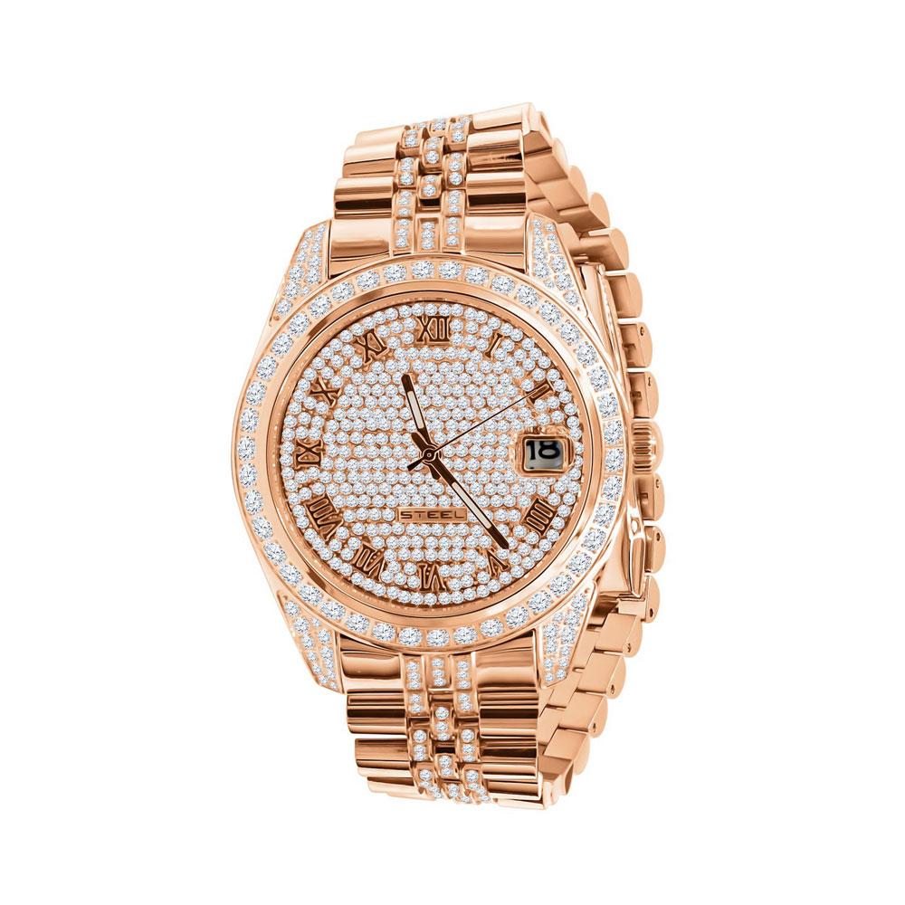 Date Jubilee Iced CZ Bling Bling Watch Rose Gold HipHopBling