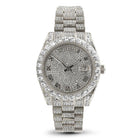 Date+Day Full CZ Big Bezel Bling Bling Dress Watch Yellow Gold HipHopBling