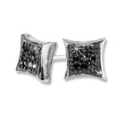 Deep Kite .925 Sterling Silver CZ Hip Hop Earrings Yellow Gold 6MM HipHopBling