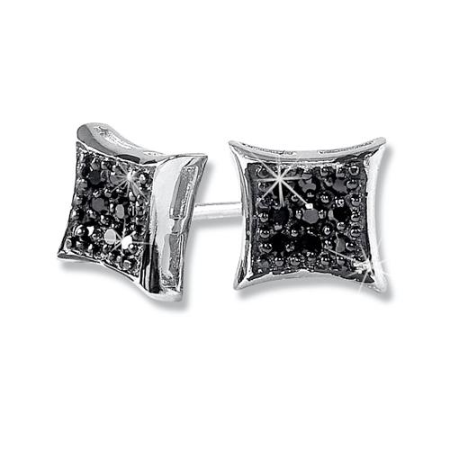 Deep Kite .925 Sterling Silver CZ Hip Hop Earrings Yellow Gold 6MM HipHopBling