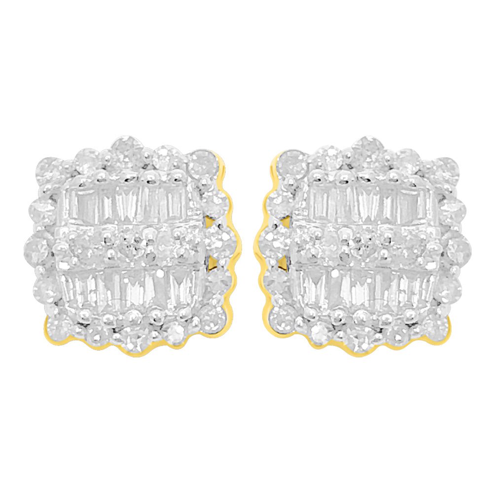 Designer Baguette Diamond Earrings .30cttw 10K Yellow Gold HipHopBling