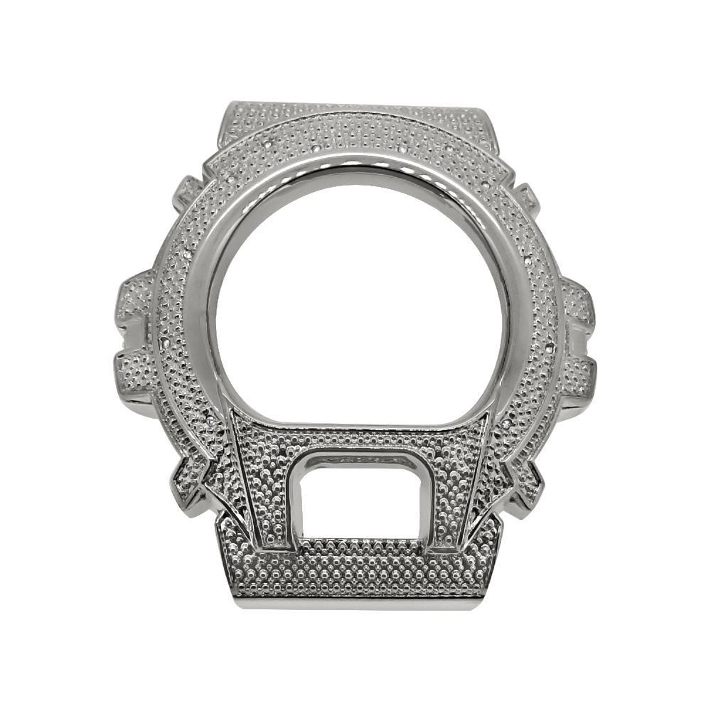 Diamond .12 Carat Silver Bezel for Casio G Shock DW6900 HipHopBling