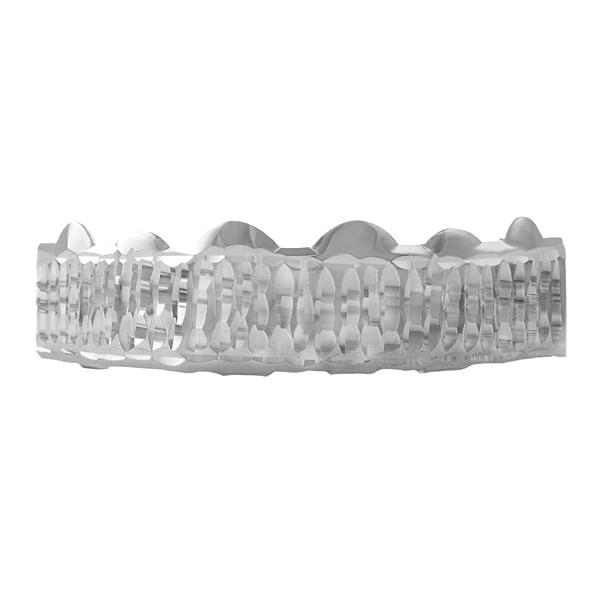 Diamond Cut Grillz Bar in Rhodium Top HipHopBling