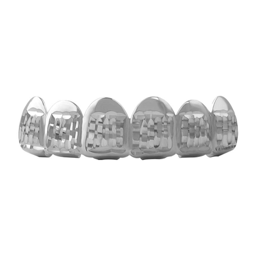 Diamond Cut Grillz Rhodium Classic Top HipHopBling