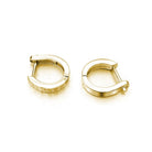 Diamond Cut Huggie Hoop Earrings .925 Silver White Gold HipHopBling