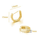 Diamond Cut Huggie Hoop Earrings .925 Silver White Gold HipHopBling