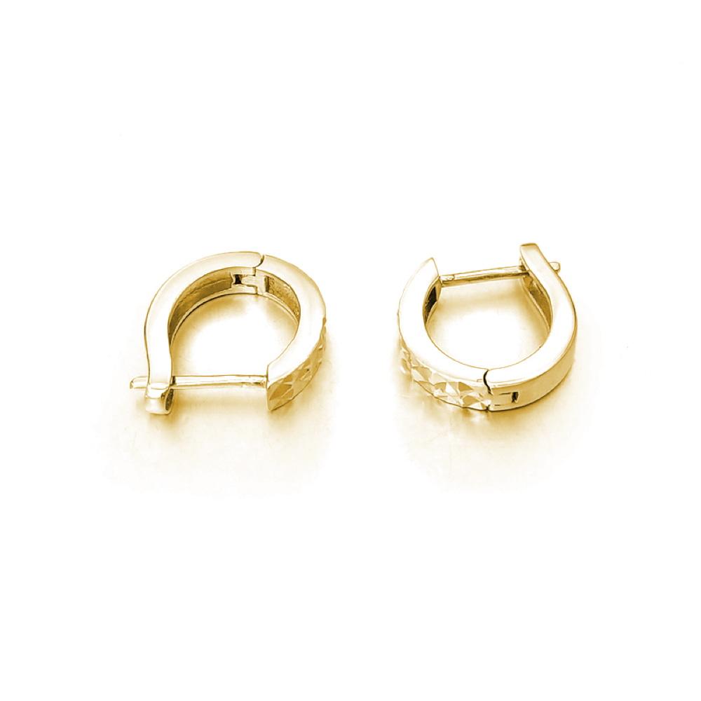 Diamond Cut Huggie Hoop Earrings .925 Silver White Gold HipHopBling