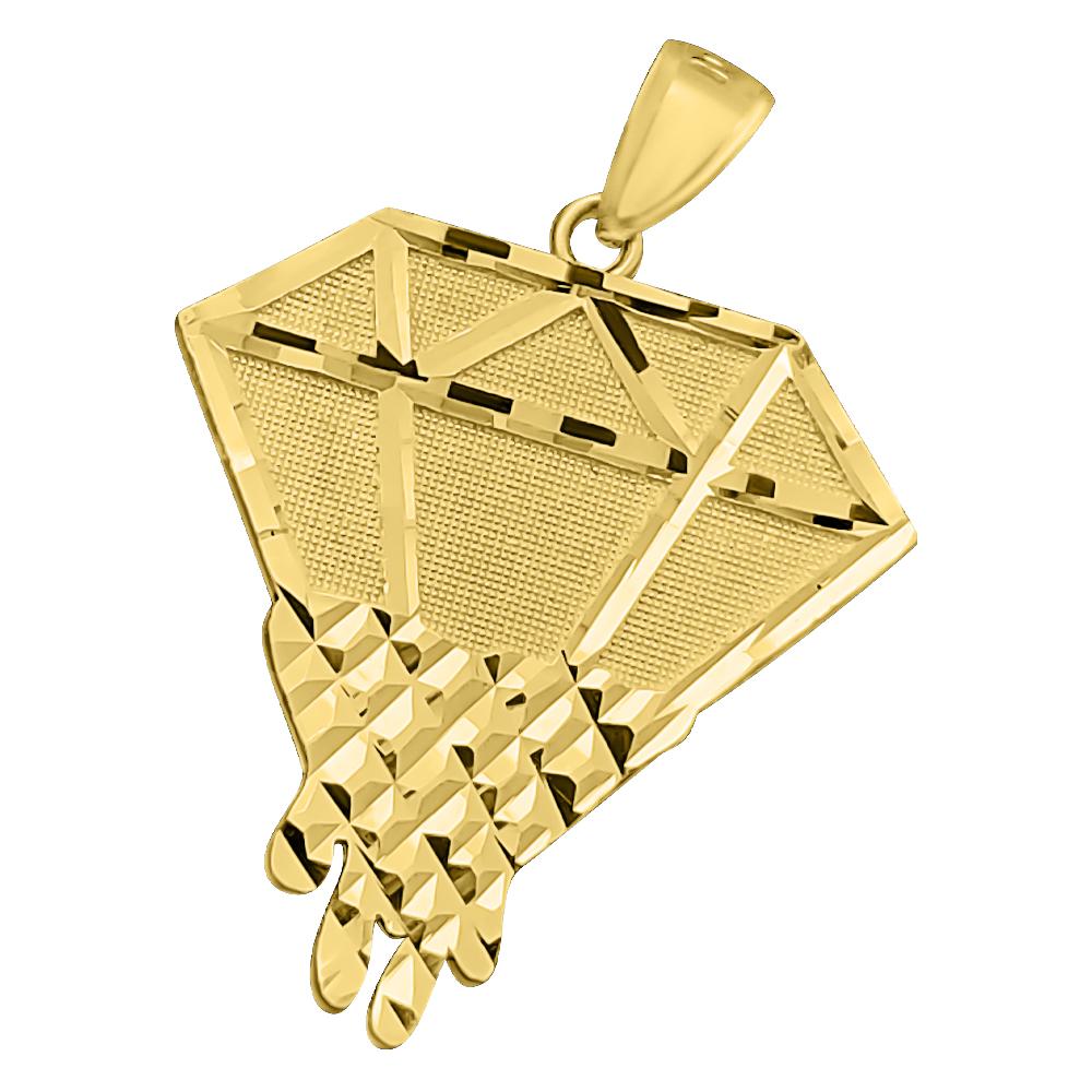 Diamond Drip DC 10K Yellow Gold Pendant HipHopBling