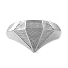 Diamond Shaped .925 Sterling Silver Custom Ring 7 HipHopBling