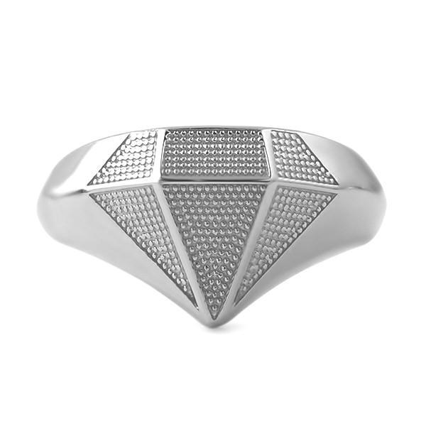 Diamond Shaped .925 Sterling Silver Custom Ring 7 HipHopBling