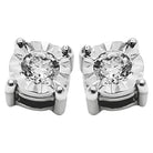 Diamond Stud Earrings Miracle Setting 10K White or Yellow Gold 10K White Gold 3MM HipHopBling