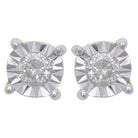 Diamond Stud Earrings Miracle Setting 10K White or Yellow Gold 10K White Gold 3MM HipHopBling