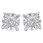 Diamond Stud Earrings Miracle Setting 10K White or Yellow Gold 10K White Gold 3MM HipHopBling
